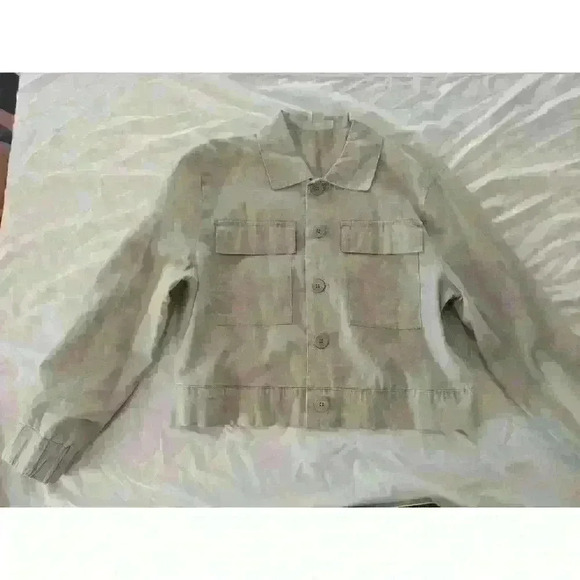 Catherine Malandrino Linen Blend Jacket Size S Khaki Lined - Picture 1 of 8